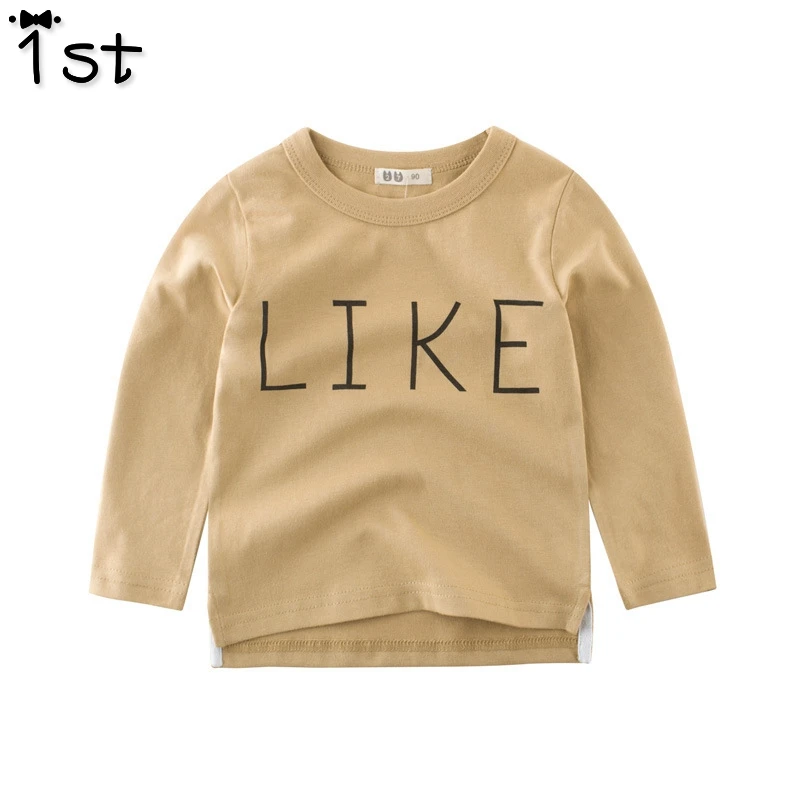 

1st wear factory sells children's T-shirts cotton baby long sleeved round neck blouse boys' bottoming shirt autumn 1a