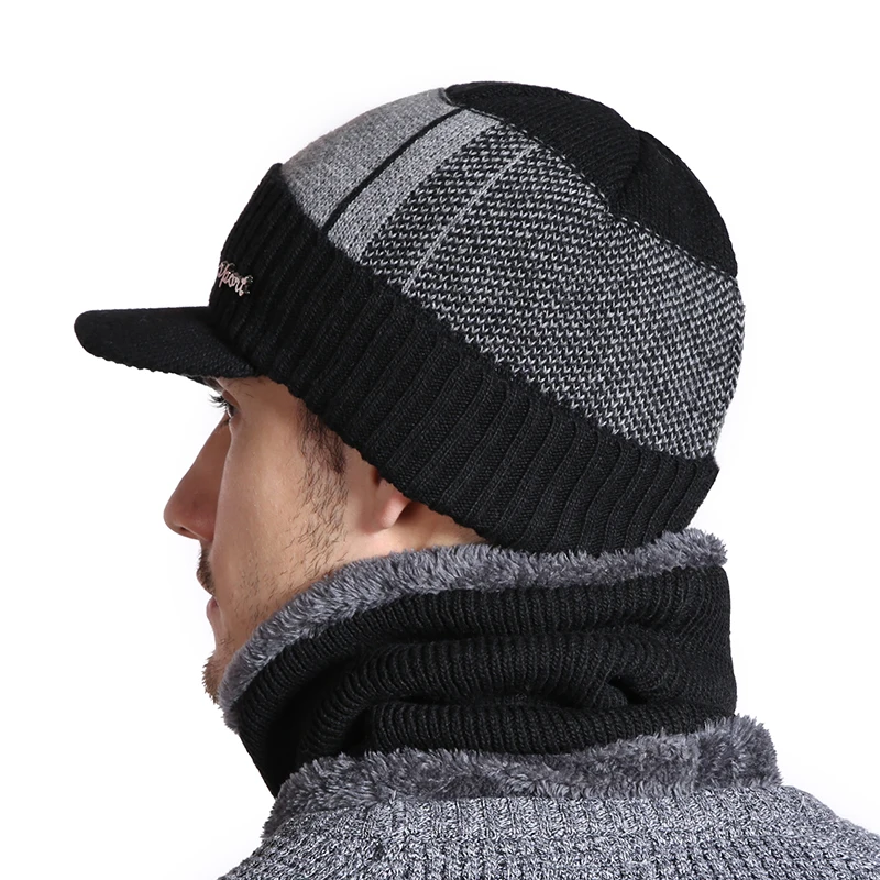 MingDe Sports Fashion 6 Colors Knit Winter Hole Men Skullies Beanies Unisex Hip-Hop Solid Warm Hat for Women