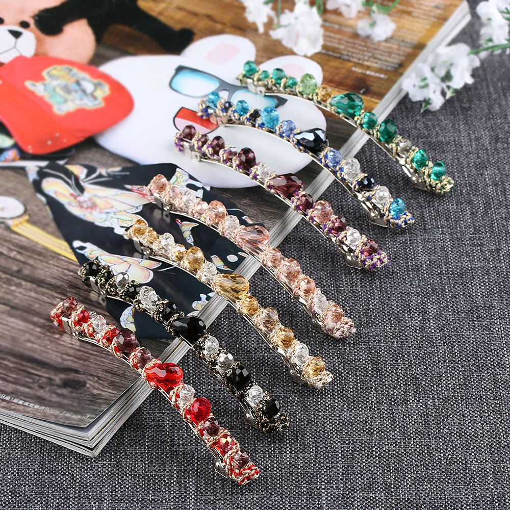 

1PC Fashion Women Girls Korean Fashion Crystal Rhinestone Barrette Hairpin Headwear Hair Clip Accessories