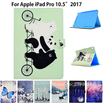 

Case For Apple iPad Pro 10.5'' 2017 A1701 Case Smart Cover Funda Tablet Cute Animal Pattern Silicone PU Leather Flip Stand Shell