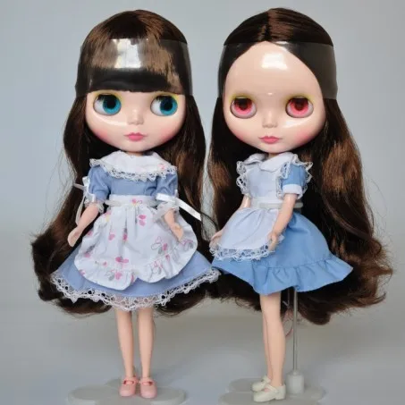 

Nude Blyth Doll, Brown long hair, big eye doll,Fashion doll Suitable For DIY Change BJD , For Girl's Gift