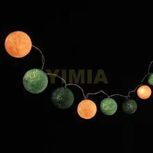 10 м 50 ватные шарики кремовый светло светодио дный-зеленый светодиодные гирлянды сказочные огни Рождественская гирлянда праздничный свет guirlande lumineuse luces lampjes