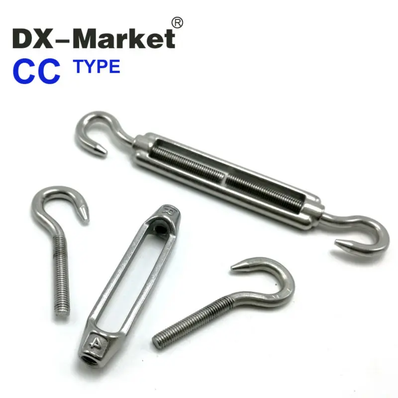 m5 turnbuckle, 10pcs 304 stainless steel turnbuckle , sus304 double hook turnbuckle , sus304