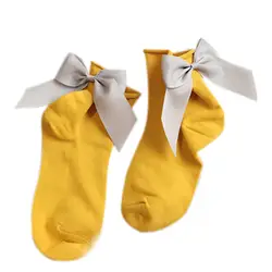 Для женщин модные носки хлопковые ботильоны Длина улица harajuku Стиль носки с BowAUG24