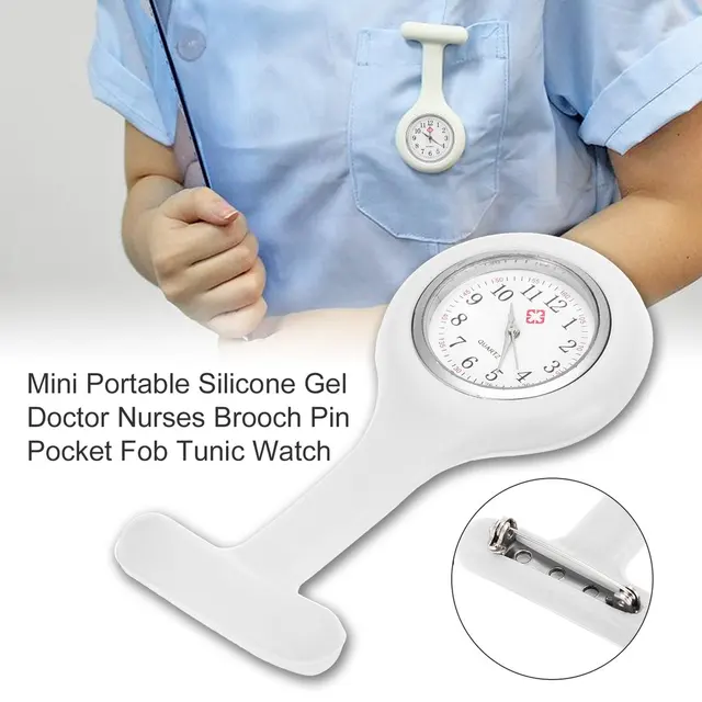 1PC Mini Portable Silicone Doctor Nurses Pocket Fob Watch Brooch Pin Pendant Med 1PC Mini Portable Silicone Doctor Nurses Pocket Fob Watch Brooch Pin Pendant Med