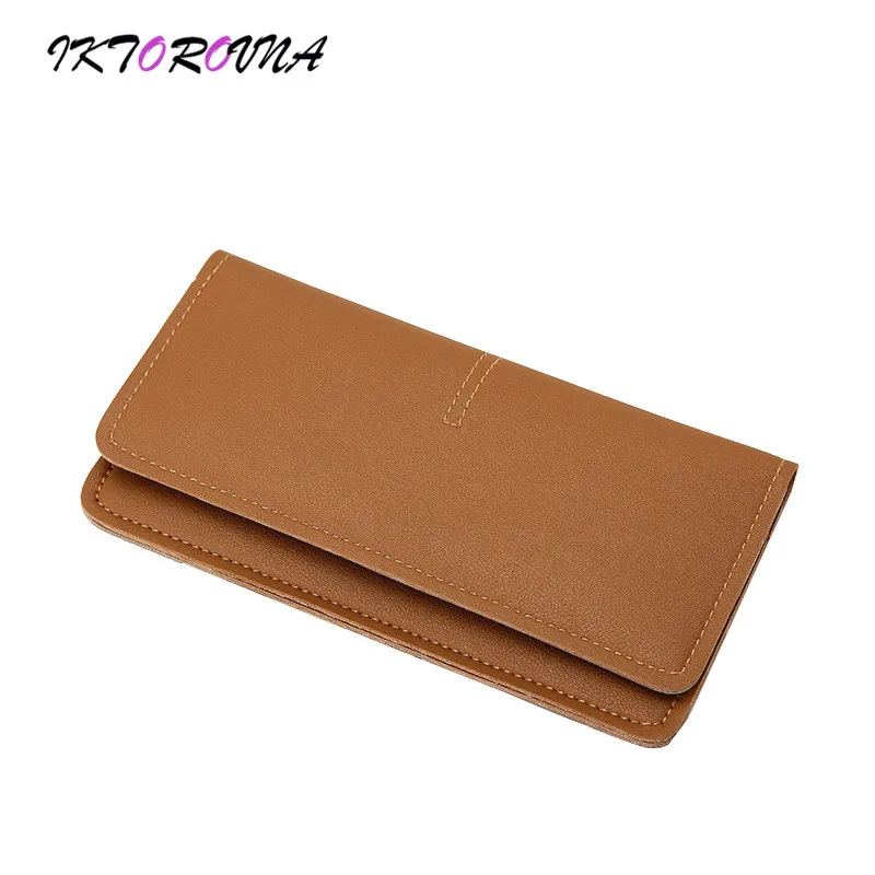 

IKTOROVNA 2018 Fashion Women Long Wallet New Leather Female Card Holder Moda Mujer Womens Slim Wallets and Purses Drop Shipping