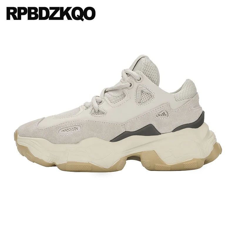 

vintage trainers real leather women sneakers mesh thick sole muffin designer shoes china platform genuine creepers breathable