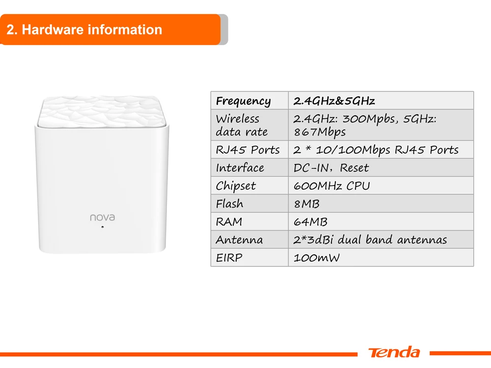 Tenda Nova MW3 полностью Домашняя сеть WiFi гигабитная система с AC1200 2,4G/5,0 GHz WiFi беспроводной маршрутизатор простая настройка, приложение дистанционное управление