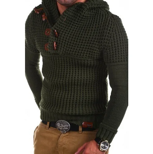 Мужской шерстяной свитер на молнии, пуловер с длинным рукавом, свитер с полумолнией, вязаная одежда, зимняя кашемировая верхняя одежда для мужчин