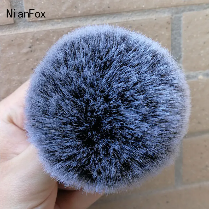 

NianFox 1PC 7.5CM Bicolor White Tip PomPom Artificial Rex Rabbit Fur Ball Key Chain Black Wine Orange Frost Imitation Hair Ball