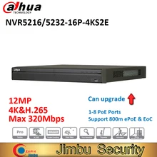 Dahua NVR NVR5216-16P-4KS2E NVR5232-16P-4KS2E карта тепла 16poe порт 1-8 PoE поддержка 800 м ePoE& EoC до 12 Мп подсчет людей