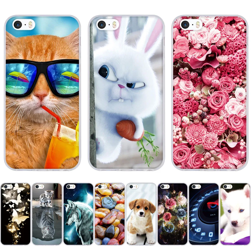 For iPhone 5 6 7 8 Case 3D Capa For on iPhone 5S 6s 6 7 8 Case Silicon Cover For iPhone SE Case For iPhone 5 5S SE 6 Phone Cases