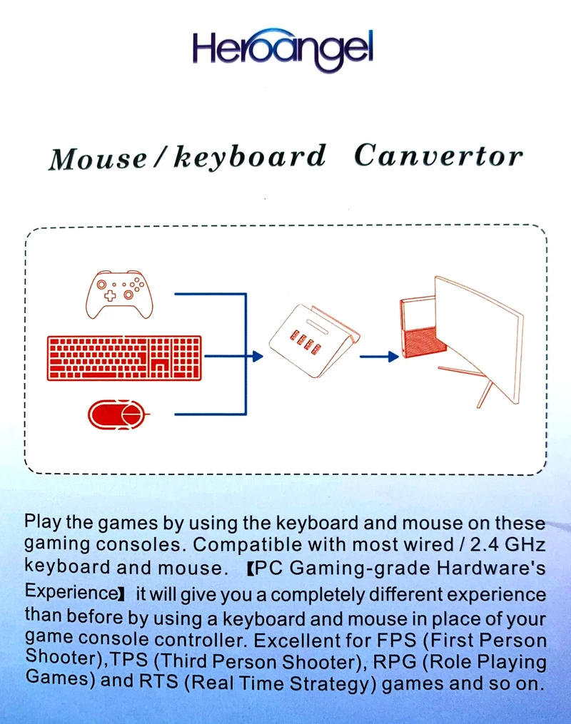 Heroangel KMAX1 игровой контроллер адаптер клавиатура мышь и управление конвертер для PS4/PS3/Xbox One/nintendo переключатель/PC Аксессуары