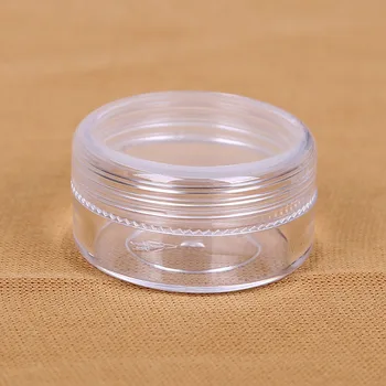 

300pcs 2g Small Round sample Cream Bottle Jars container,Mini plastic container for nail art storage 2ml DIY PS plastic bottles