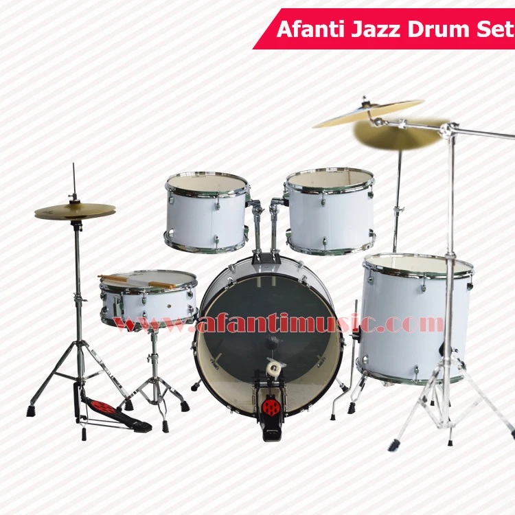 5 Drums 3 Crash Cymbals / Lvory Color / Afanti Music Jazz Drum Set