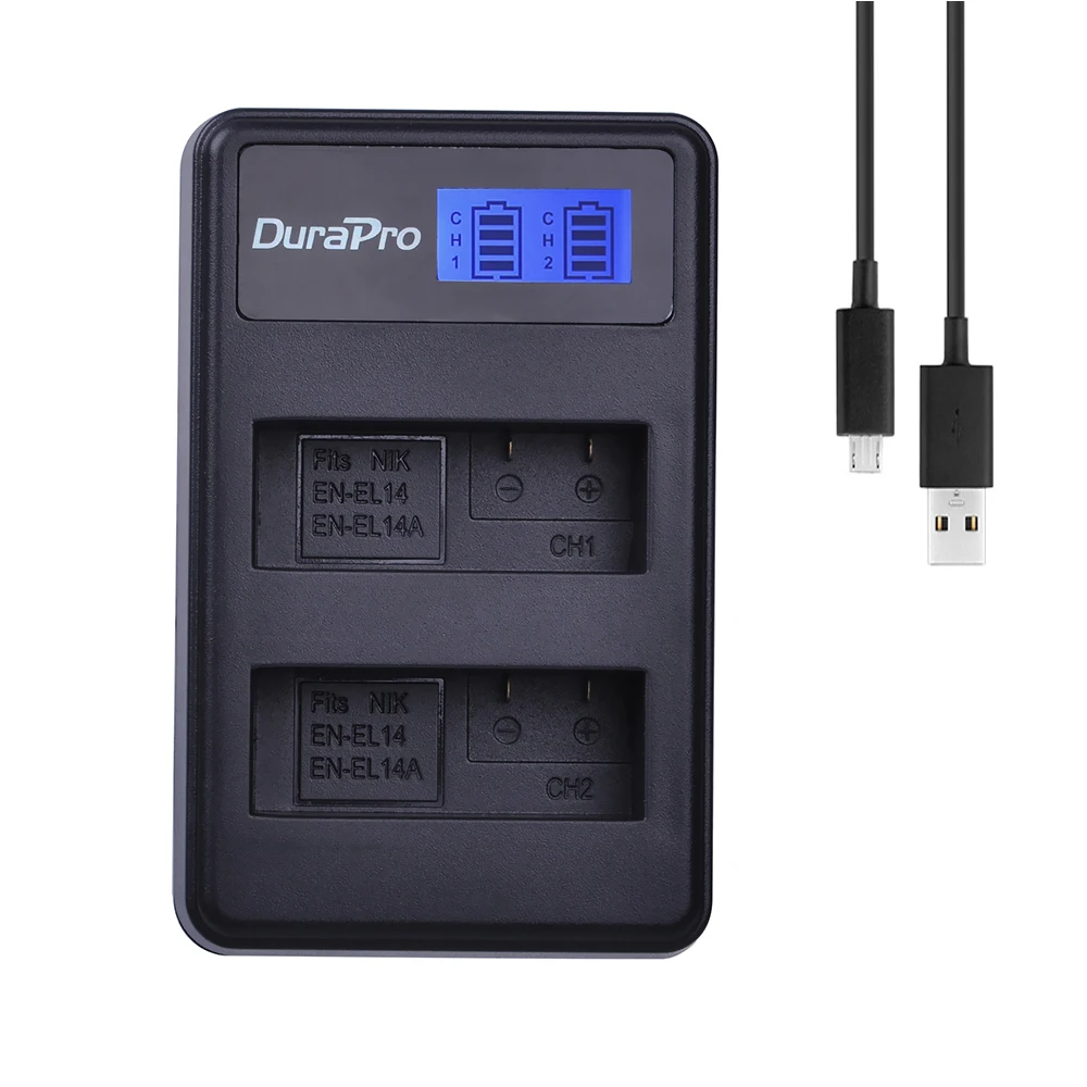 1pc EN EL14 EN EL14 EL14A Rechargeable Li ion Battery Charger + USB Cable for Nikon ENEL14 D5300