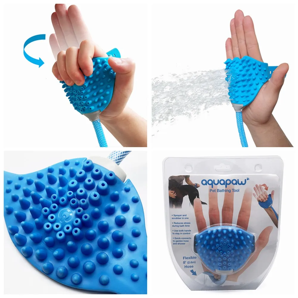 Rain Shower Head For Dogs Wash Cat Pet Shower Sprayer Silica Gel Dog Bath Wash Nozzle Massager Comb Brushes Pet Accessory WK0001 (2)