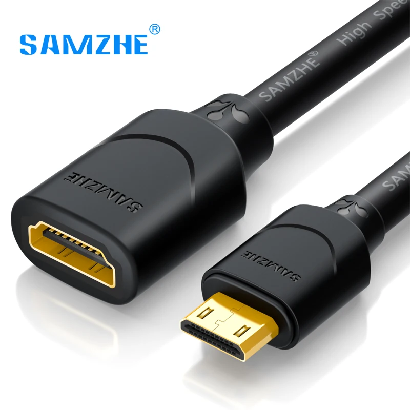 SAMZHE 1080P MiniHDMI to HDMI Female to Male 0.3m for Computer HDMI
