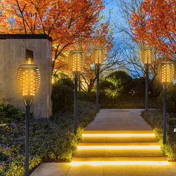 

2PCS 96 LED Solar Flame Lights Waterproof Outdoor Induction Solar Light Garden Lawn Decorative Lighting Courtyard Landscape Lamp