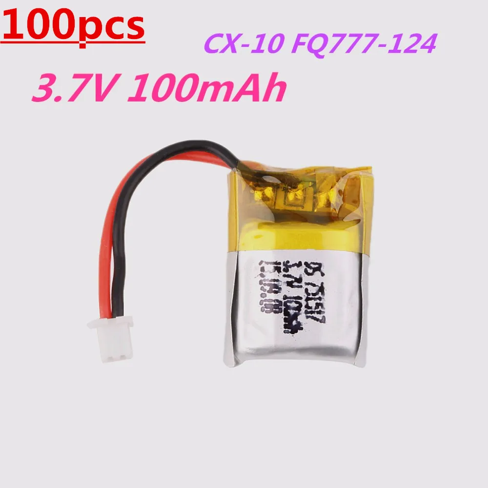 100 pcs 3.7V 100mAh li po Battery for RC Cheerson CX 10 Quadcopter