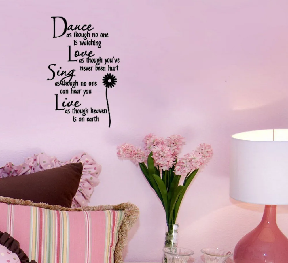 Dance&Love&Sing&Live home decoration wall art decals living room
