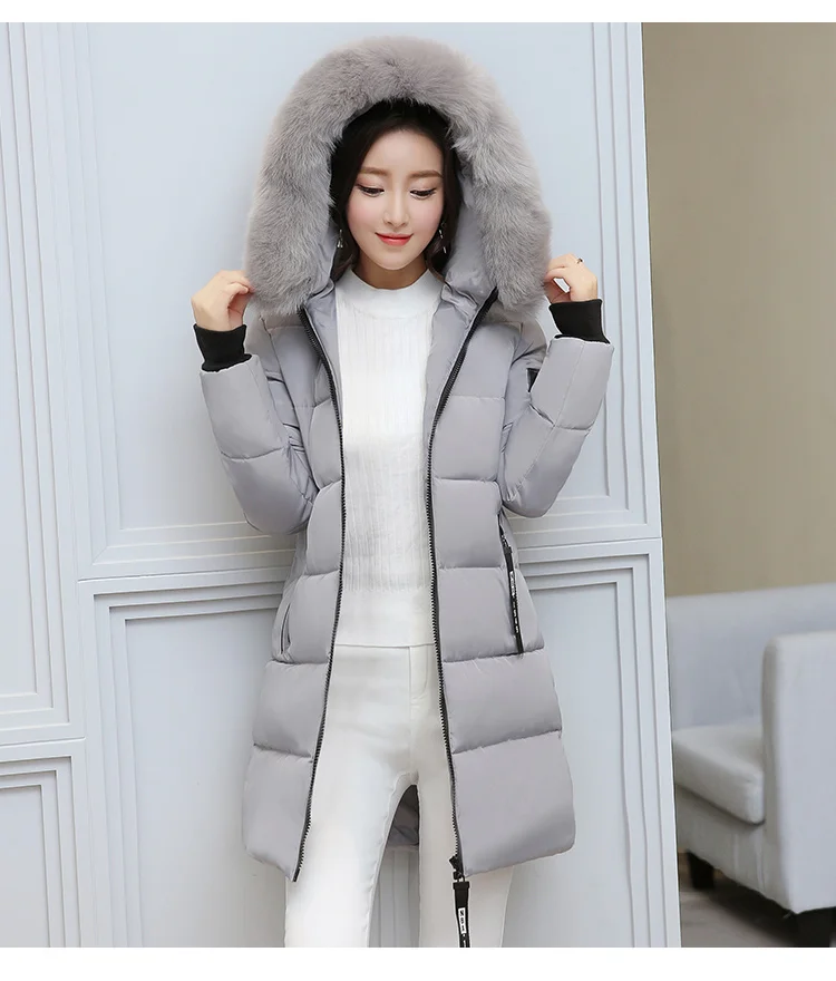 Повседневные женские зимние куртки с меховым воротником, пуховики, теплые женские осенне-зимние пальто с капюшоном, длинная парка, верхняя одежда