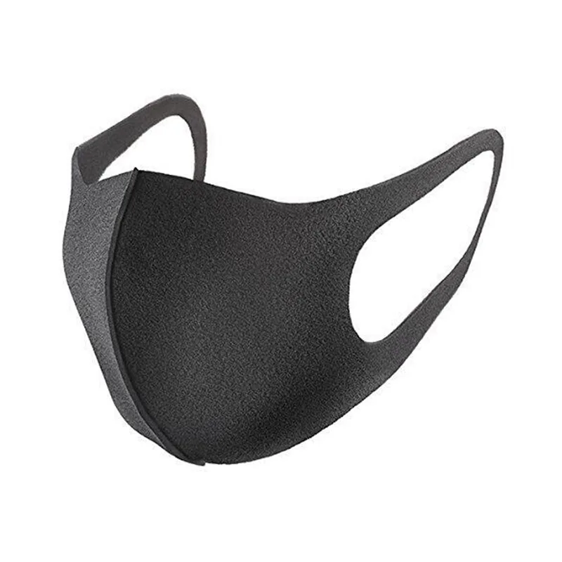 

3pcs Polyurethane Dust Mask Three-dimensional Sponge Adult Black PM2.5 Pollen Particles Children Fashion Safety Protective Mask