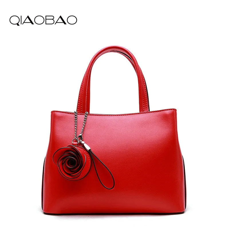 

QIAOBAO 2018 Purse Gift autumn and winter Genuine Leather handbags personalized wild bridal bag tide simple wedding ladies bag