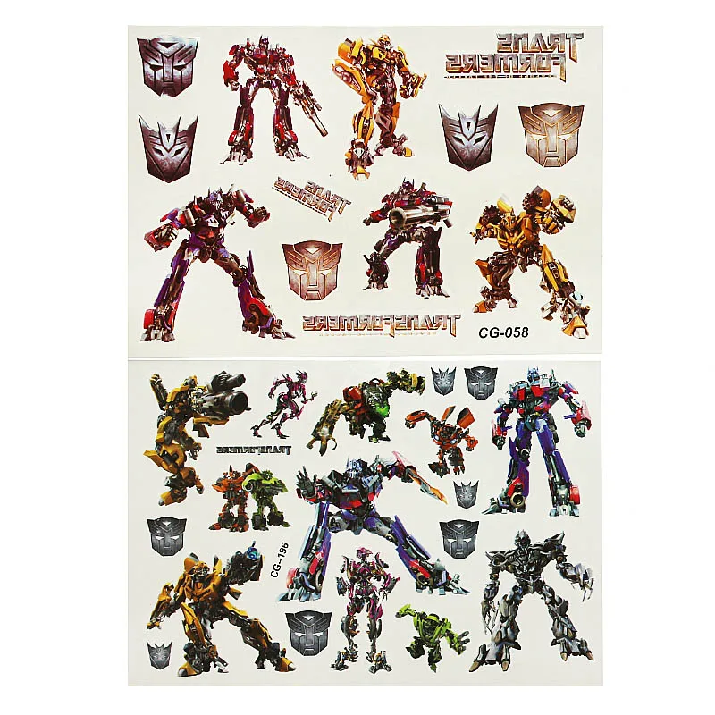 

Transformer Children Cartoon Temporary Tattoos Sticker Fashion Summer Style Elsa Waterproof Girls Kids Boys Hot
