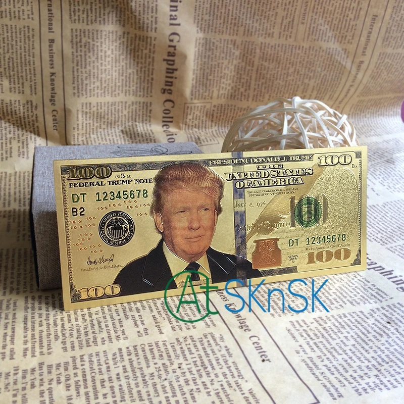 1 10 шт./компл. новый избранный президент США Дональд Трамп доллар позолоченный