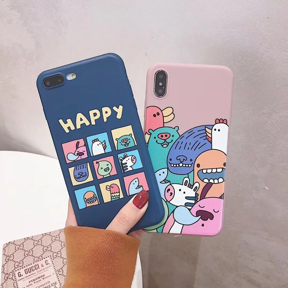 

Hazy beauty For iPhone 7 Case Cute Cartoon Pattern Silicone Soft Phone Cases For iPhone X XS XR XS MAX 6 6S 7 8 plus Back Cover