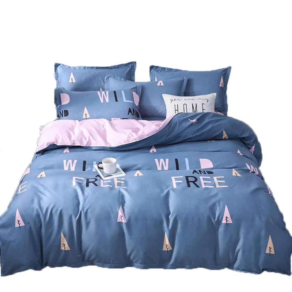 

Quilt Cover Set Polyester Bed Cover Set Three Piece Bedding Tribute Cotton Pillowcase Creative Pattern Full Size L715