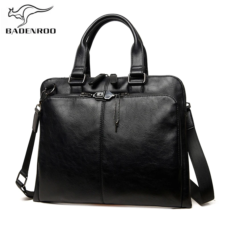 

Badenroo Brands Business Men bag Fashion Casual Leather Men's Briefcase Shoulder Bags Laptop Crossbody Bag Travel Messenger bags