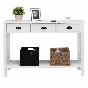 Console Table Side Desk With Drawers Shelf Home Shop Decor