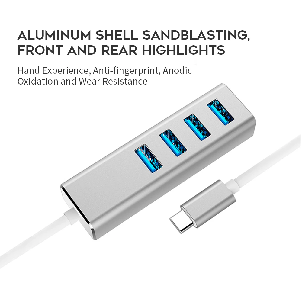 Vmade USB адаптер 4 порта 3 0 Hub шина 10/100/1000 LAN порт конвертер HUB typec для Mi Box Samsung Huawei Honor