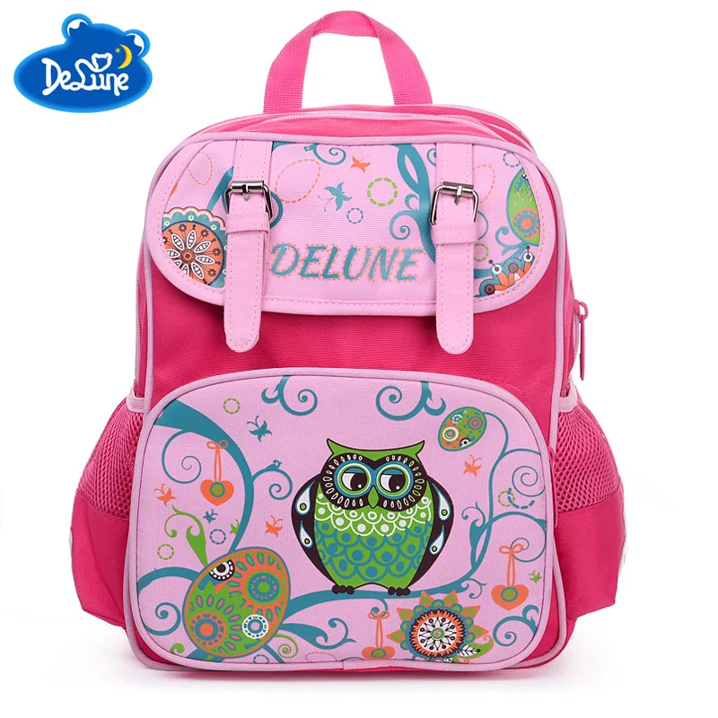 

Delune 5-9 Years New School Bags Orthopedic Backpack Satchel Cartoon Owl Mochila Infantil Children School Backpack for Girls