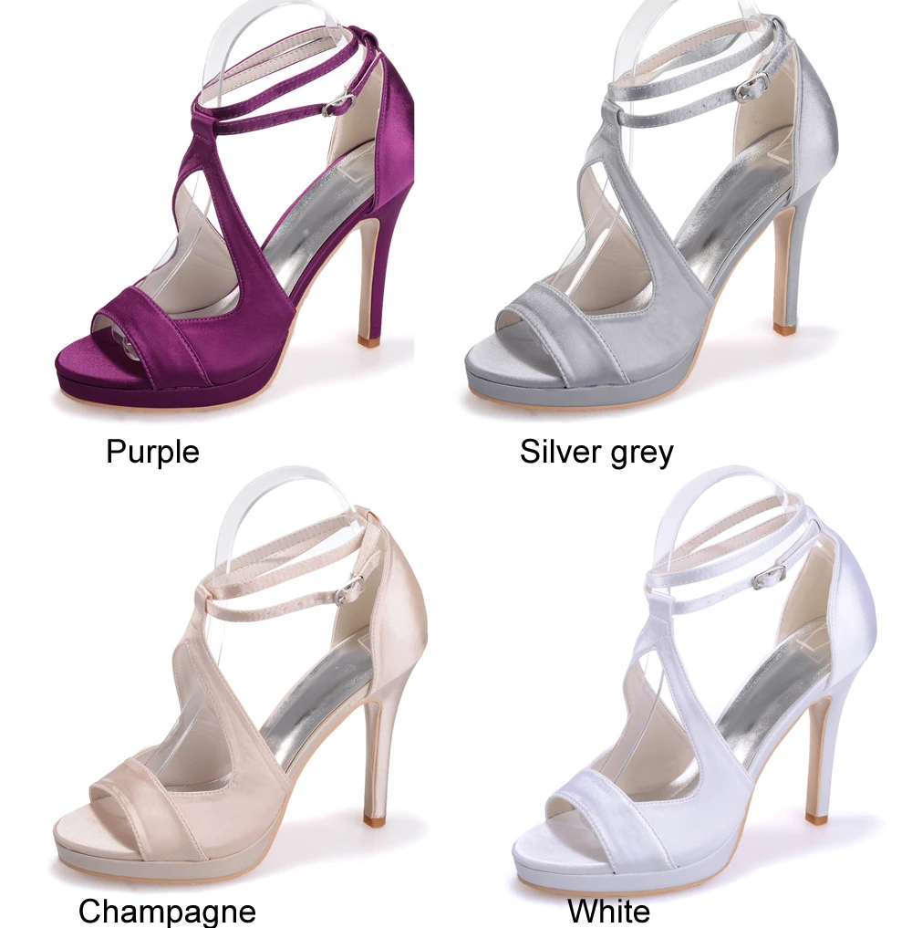 Creativesugar/женские атласные сандалии крышка насоса на каблуке с ремешком на щиколотке вечерние летние вечерние модельные туфли фиолетового цвета, цвета шампанского, цвета слоновой кости