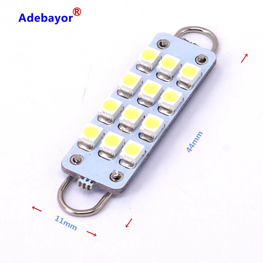 6X44 мм Жесткая петля крюк 1210 12 led 3528 smd купольный гирлянда внутренние лампы Авто