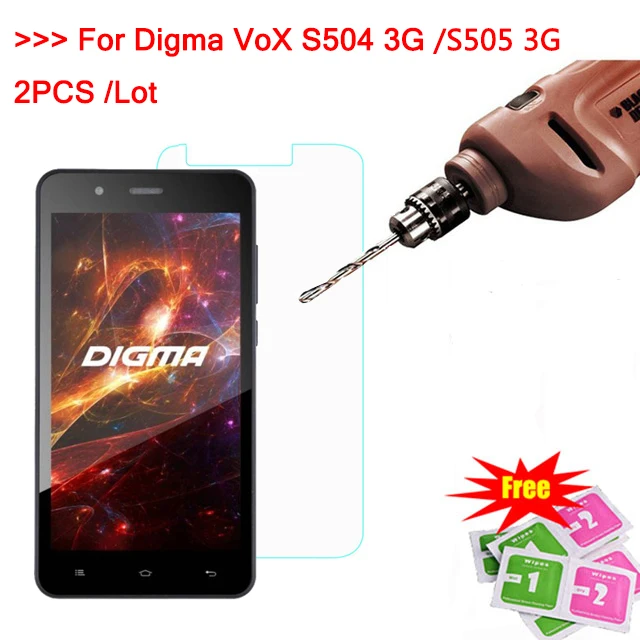 2 шт для Digma VOX S505 3G Закаленное стекло пленка ЖК-экран протектор S504 9H 0 26 мм Тонкий