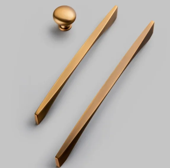 

4pcs/lot Nordic modern simple handle Cabinet drawer handles yellow bronze handle