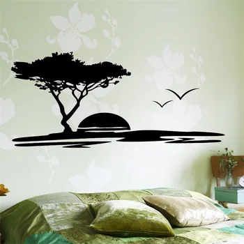 

Wall Decal Tree Birds Sun Romantic Vinyl Sticker