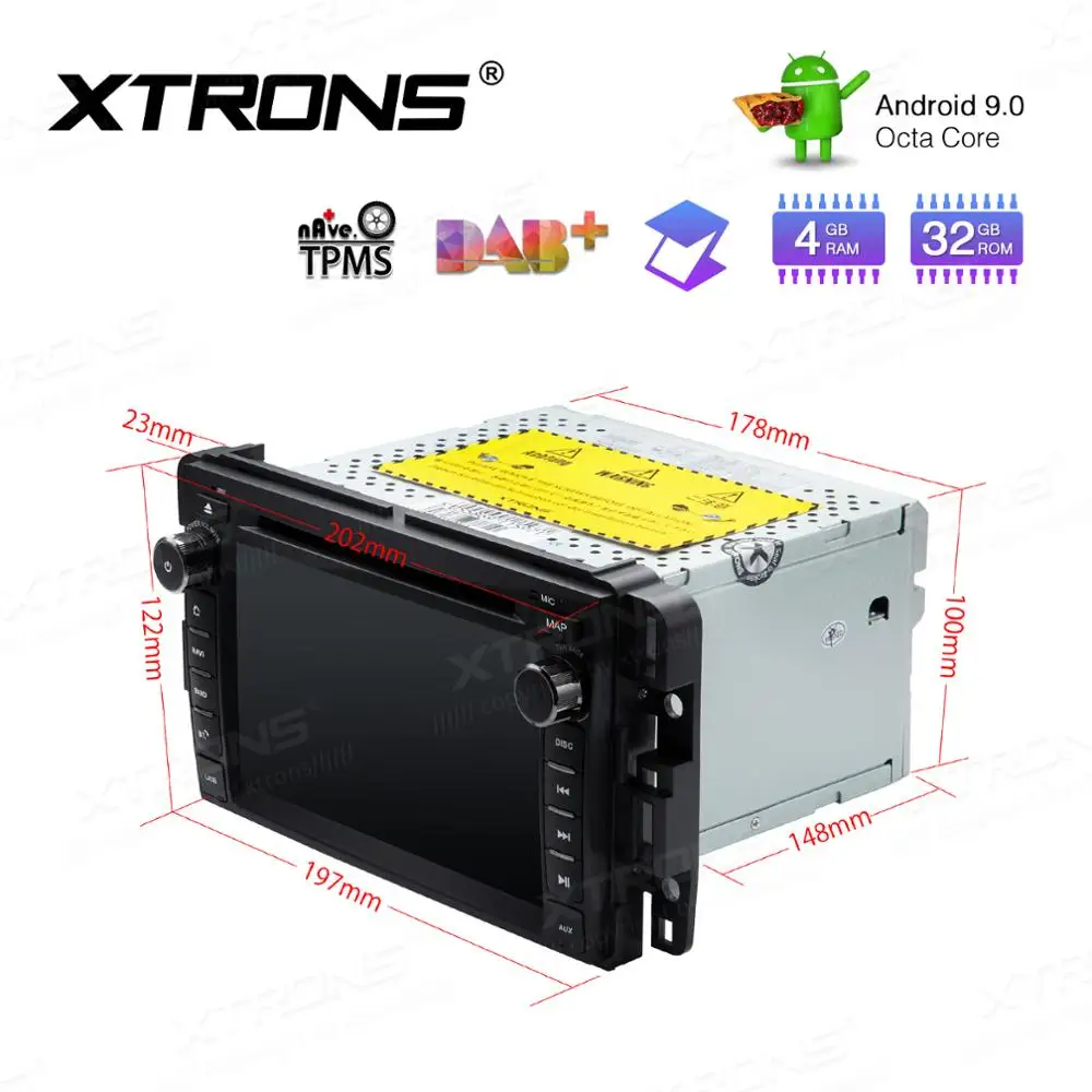 Best XTRONS 7" Android 9.0 Octa Core Car DVD Radio Player GPS OBD for Chevrolet Tahoe Impala for BUICK Enclave for GMC for HUMMER 4
