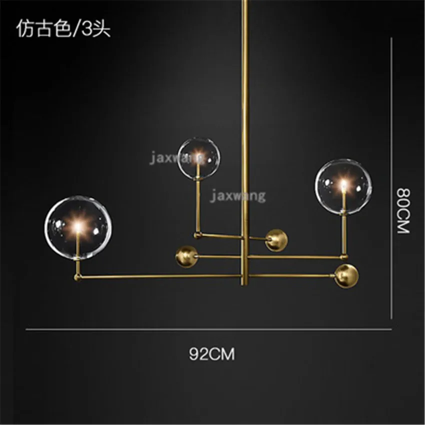 Современный светодиодный подвесной светильник, стеклянная подвесная люстра в форме шара, декорационная Подвесная лампа для ресторана, светильник для гостиной, домашний декор - Цвет корпуса: Golden