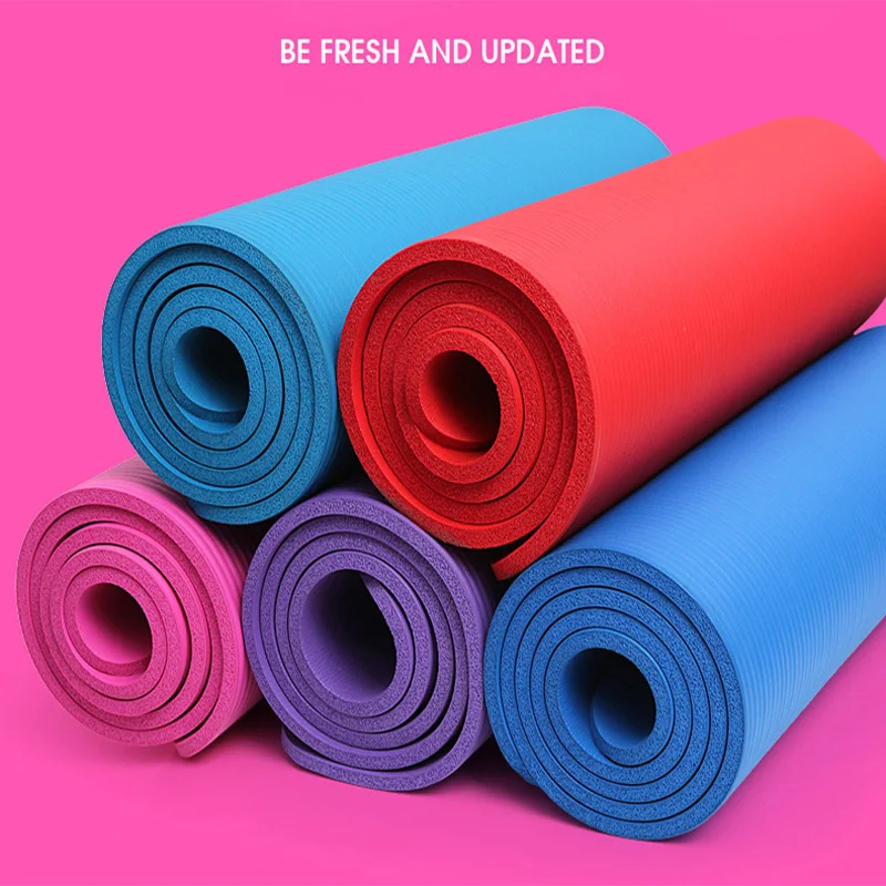 

10mm Yoga Mat Fitness Flat Support Pad Beginners Exercise Gymnastics Environmentally Friendly Multi-function NBR Yoga Mat Yapete