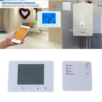 

New WiFi & RF Wireless Room Thermostat Wall-hung Gas Boiler Heating Remote Control Temperature Controller Weekly Programmable