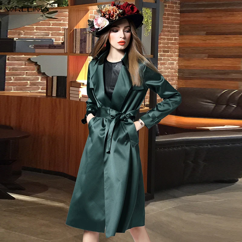 

wreeima New Style Women Female Ladies spring Long Coat Long Sleeve Tops Cardigan Waterfall Outwear Long Coat For Women Trench
