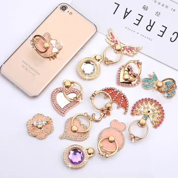 

Wholesales 30pcs/lot Heart Angle Wings Mobile Phone Holder Universal Phone Ring Holder Phone Stand Finger Ring Holder for iPhone