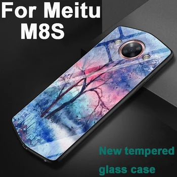 

2PCS 5.2" Fashion cartoon For Meitu M8S case cover For Meitu M 8S/M8 S glass case tempered glass phone cases For MeituM8S shell