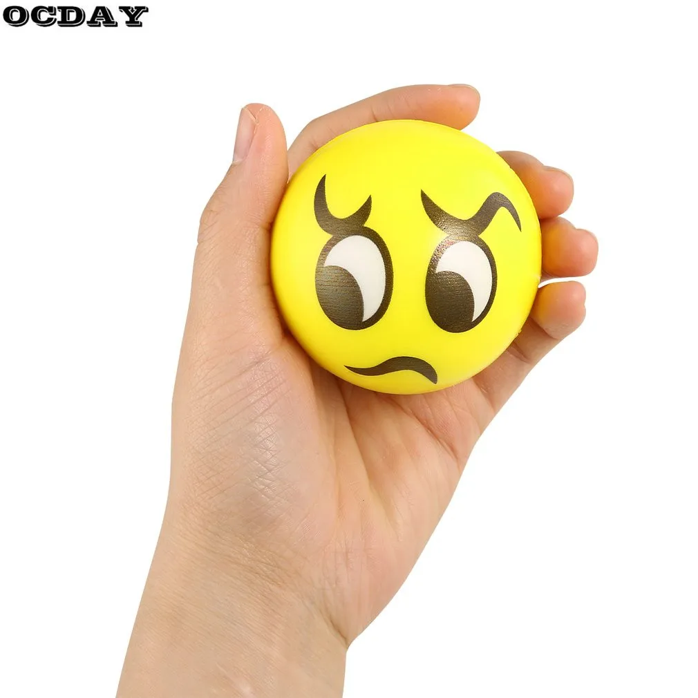 

1pc Random Color Emoji Face Squeeze Balls Stress Release Emotional Hand Wrist Exercise Stress Relief Ball Assorted Kid Toy Balls