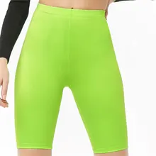 Biker Shorts Sexy Neon Green High Elasticity Nightclub Club Shorts Women Neon Bicycle Shorts